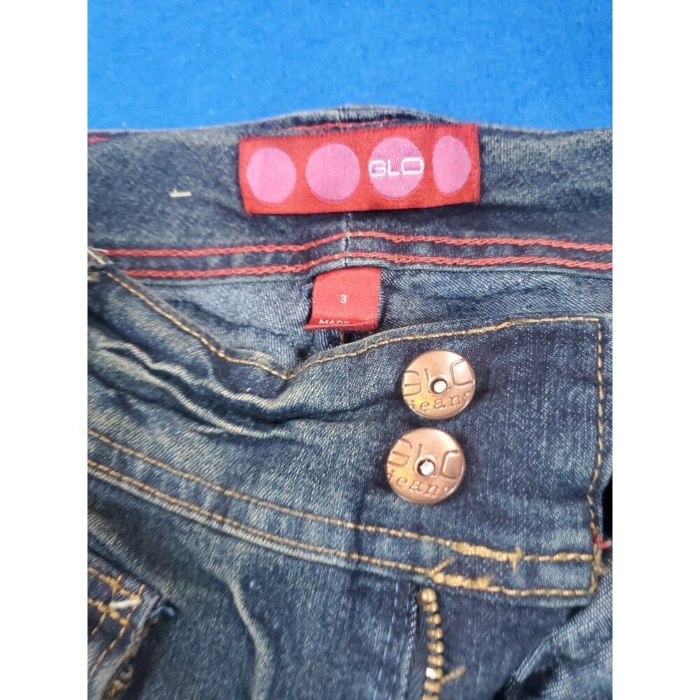 Vintage GLO Jeans Size 3 Juniors Capri Classic Quality Denim Cuffed Retro - Picture 3 of 16
